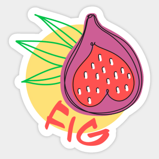 Fig Tropical Summer Fruits Palm Leaf Pattern Sticker